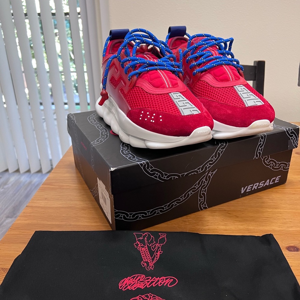 Versace Red and Blue Sneakers